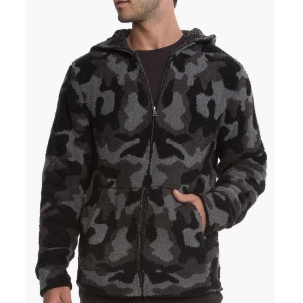 Barefoot Dreams Camo Hoodie- Black and Blue/Grey . NWOT Relaxed Fit XL/XXL NICE! - Picture 3 of 10